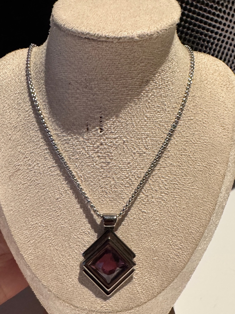 Lia Sophia Necklace with Purple Gemstone Pendant